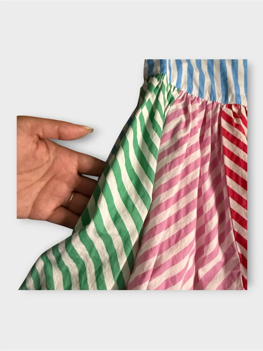 Mini Boden Hotchpotch Multi Colorful Striped Harlow Back Detail Dress